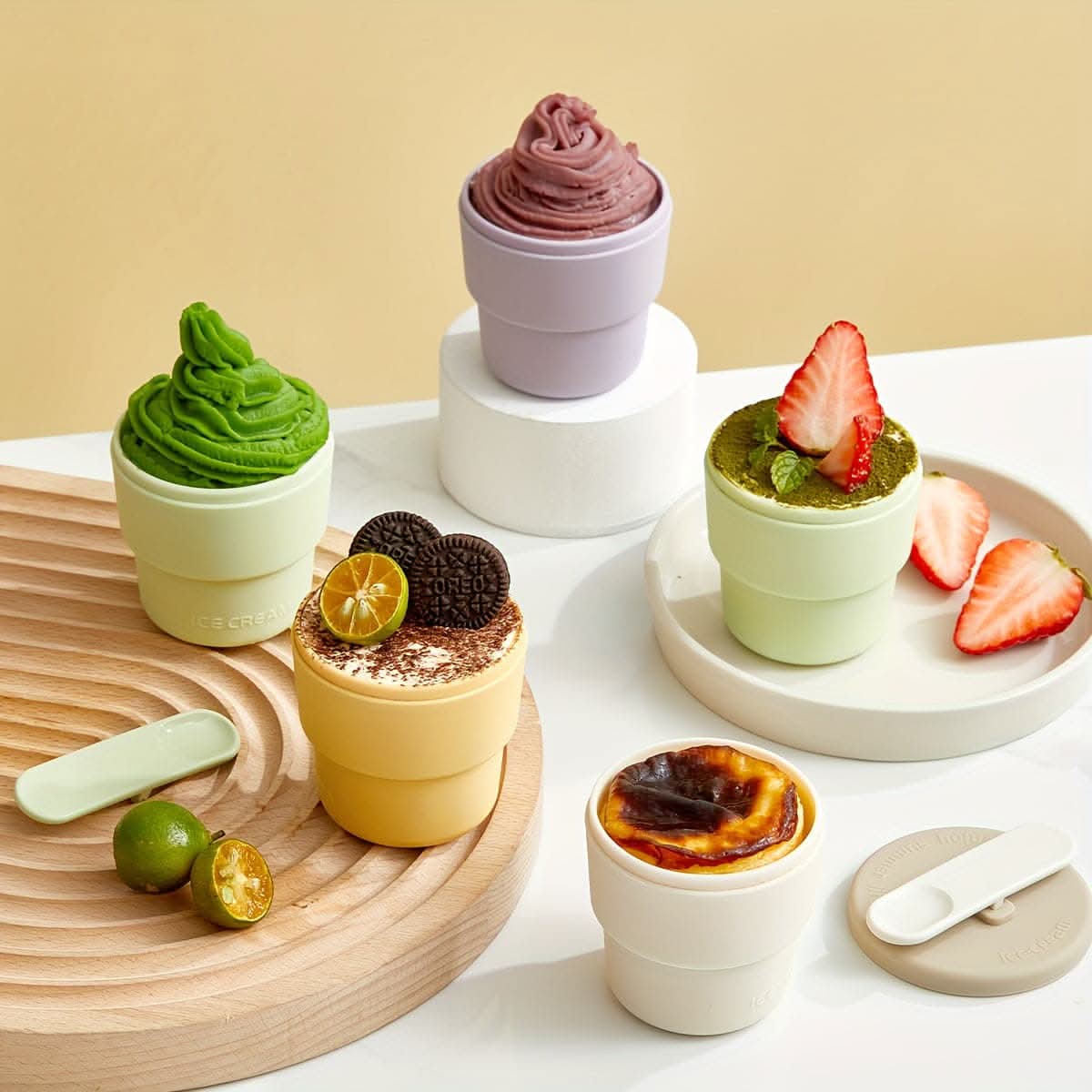 Silicone Ice Cream Cup - Freezable & Oven Safe Dessert Cup