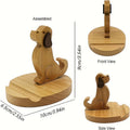 Wooden Cartoon Puppy Mobile Phone Holder