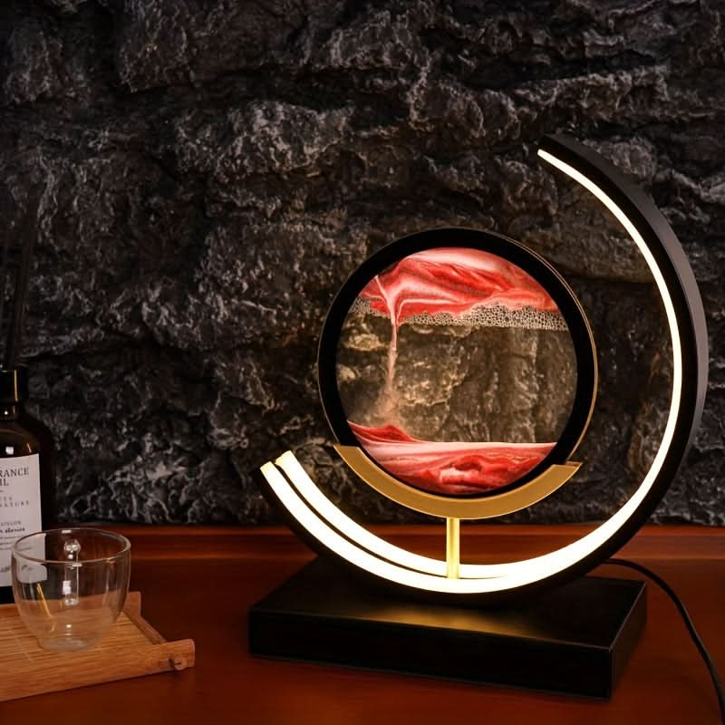 Mystical Sandscape Hourglass Table Lamp - Colorful LED Light