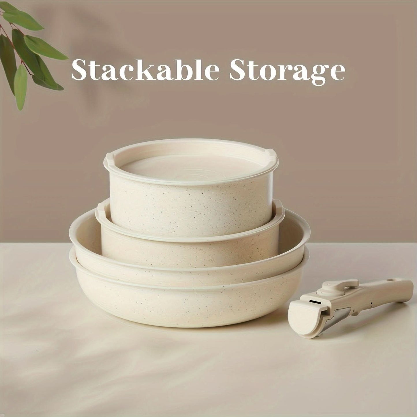 5-Piece Non-Stick Aluminum Cookware Set - Ivory