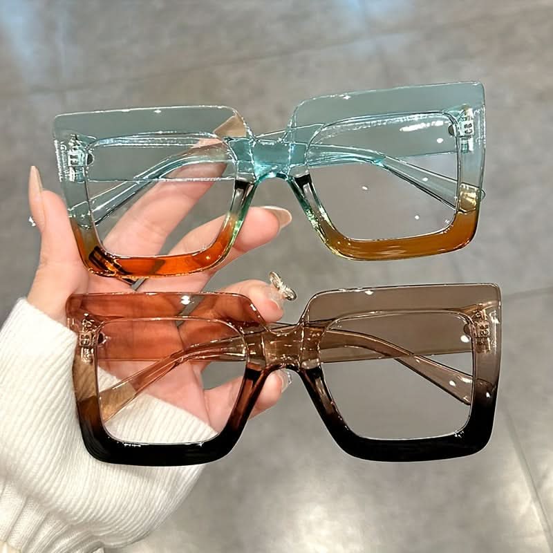 Oversized Stylish Large Square Frame Clear Lens Glasses – Fashionable Everyday Spectacles