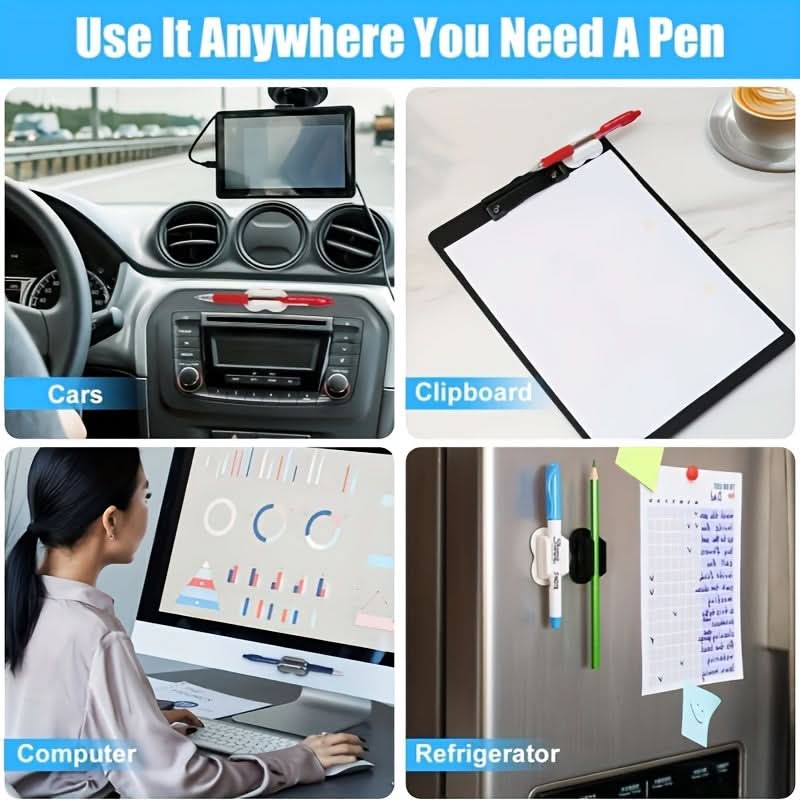 Silicone Pencil Holders – 6-Pack Sticky Desk Grips