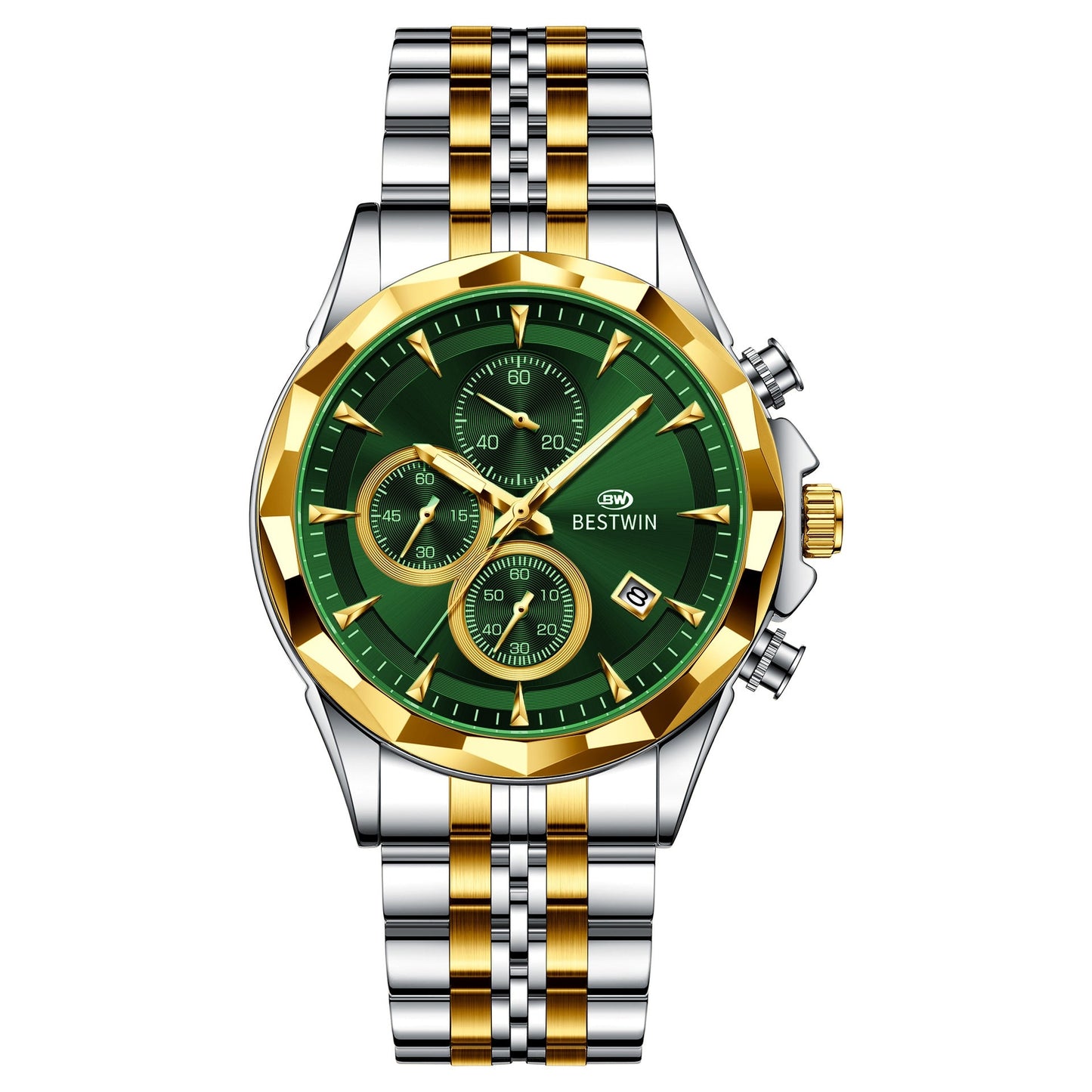 Bestwin BW1734 Luminous thin steel quartz watch for men