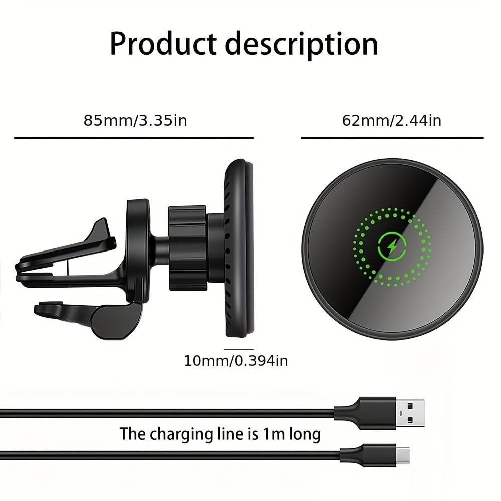 Universal Magnetic Wireless Phone Holder for Fast Charging