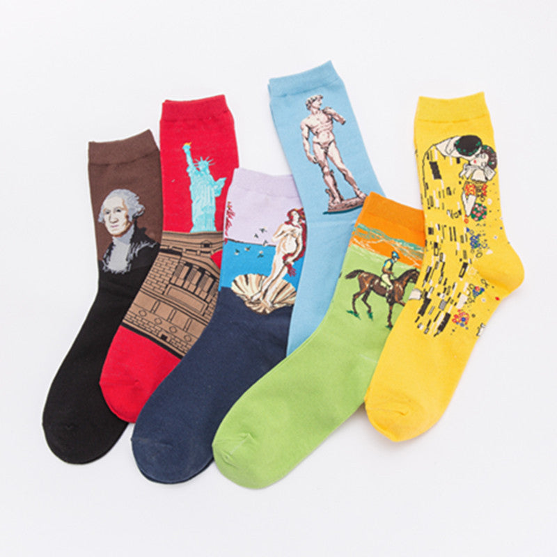 Unisex Cotton Crew Socks – Character Series Fashion Casual Socks (41–46)
