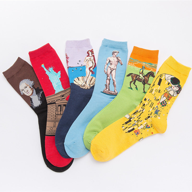 Unisex Cotton Crew Socks – Character Series Fashion Casual Socks (41–46)