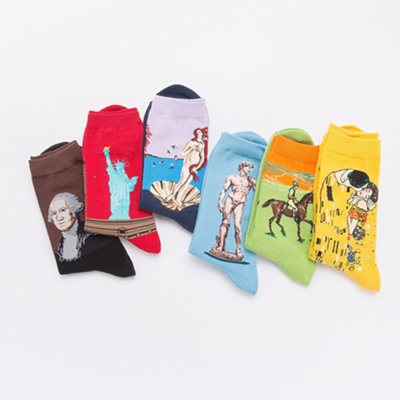 Unisex Cotton Crew Socks – Character Series Fashion Casual Socks (41–46)