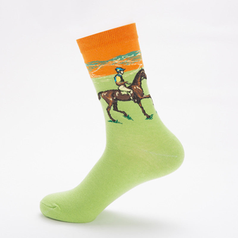 Unisex Cotton Crew Socks – Character Series Fashion Casual Socks (41–46)
