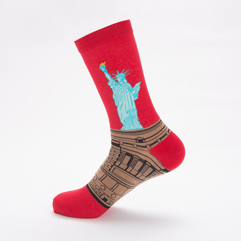 Unisex Cotton Crew Socks – Character Series Fashion Casual Socks (41–46)
