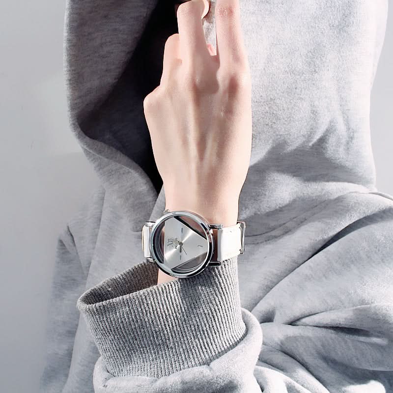 Triangle Quartz Watch – Fashionable Hollow Design, Trendy Korean Watch