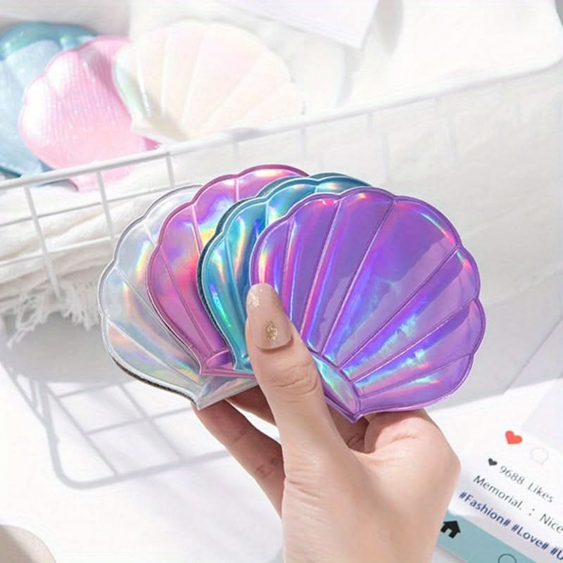 Dreamlike Laser Colorful Heart-Shaped Pocket Mirror – Double-Sided Makeup Mirror