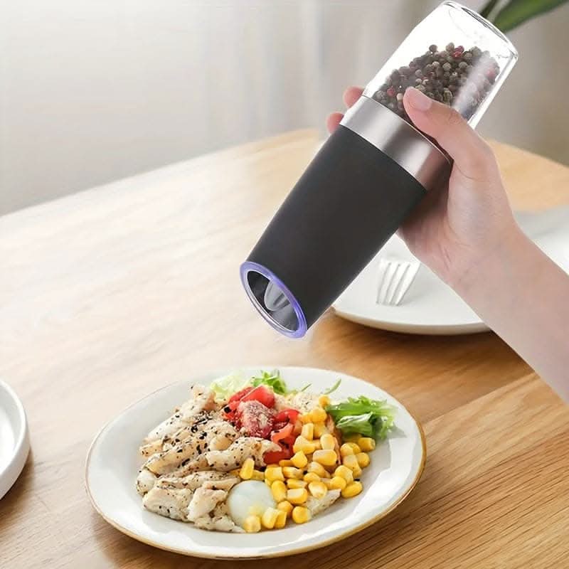 Electric Salt & Pepper Grinder Set – Adjustable, LED Light, Battery Operated