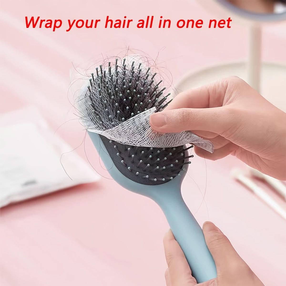 50pcs Disposable Hair Brush Cleaning Nets – PEVA Covers for Easy Hair Removal