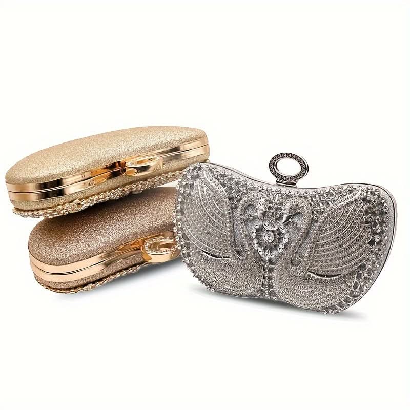 Swan-Shaped Rhinestone Evening Clutch –For Parties
