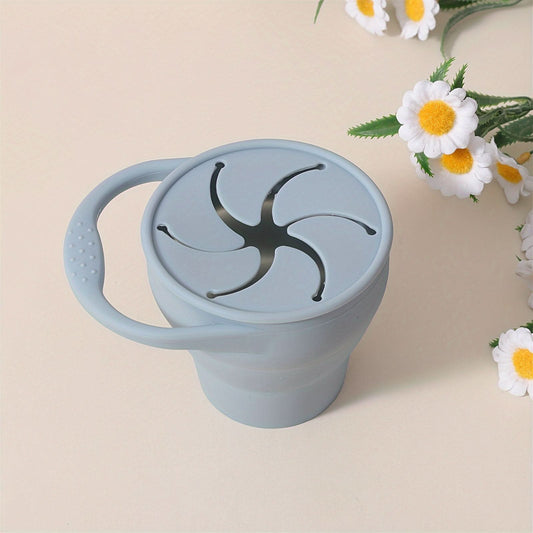 2-Pack Foldable Snack Cup, BPA-Free Silicone Portable Snack Storage Bowl