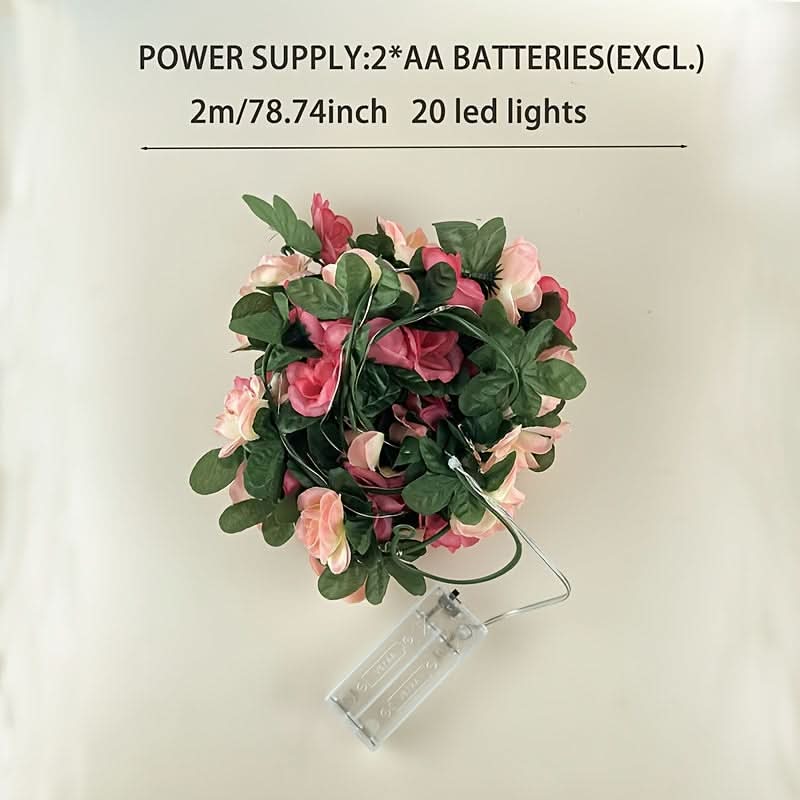 Romantic Rose String Lights – Battery-Powered, Multi-Color LED Flowers