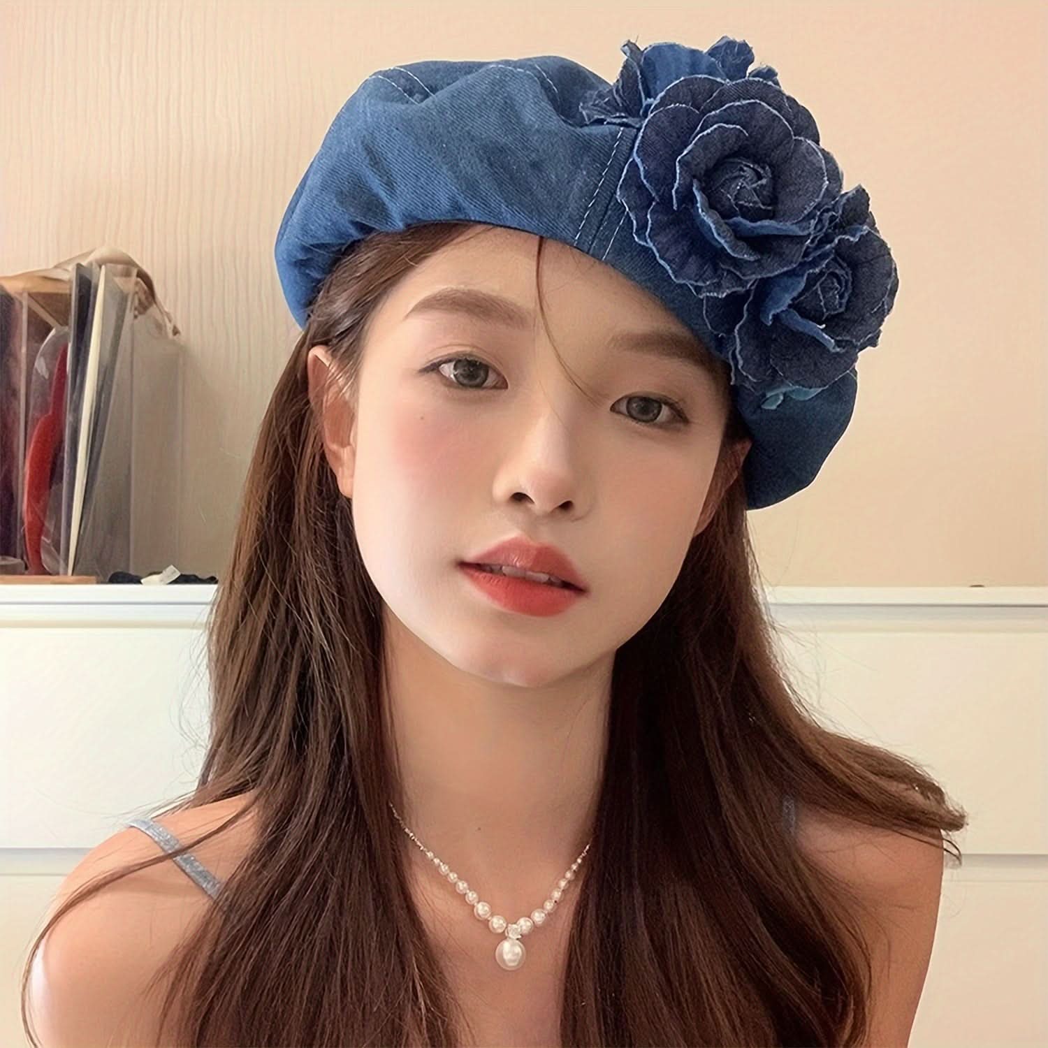 Women's French Denim Beret Hat