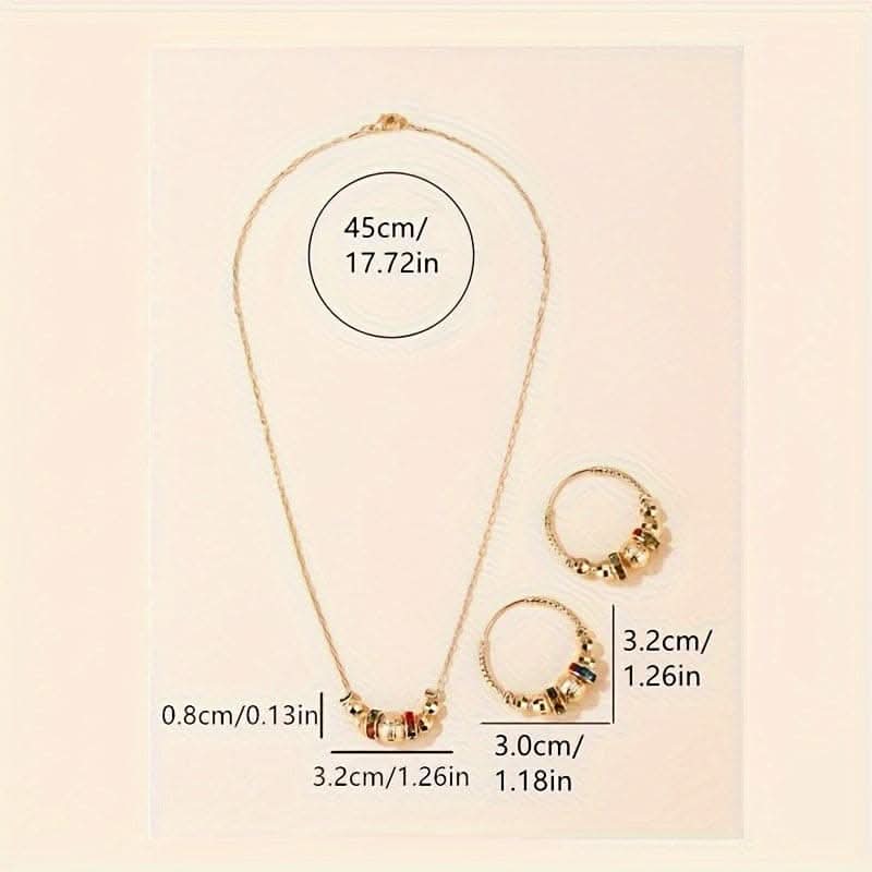 Tribal Jewelry Set – 14k Gold Plated Earrings & Necklace