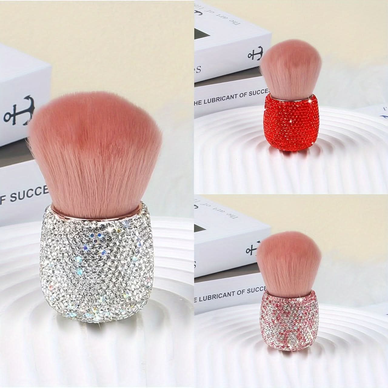 3-Piece Sparkling Powder Brush Set – Mushroom-Shaped Heads