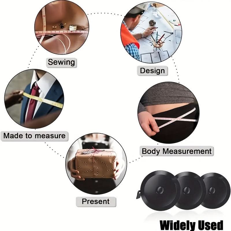 60-Inch Retractable Sewing Tape Measure – Metal Blade, Double-Sided Scale