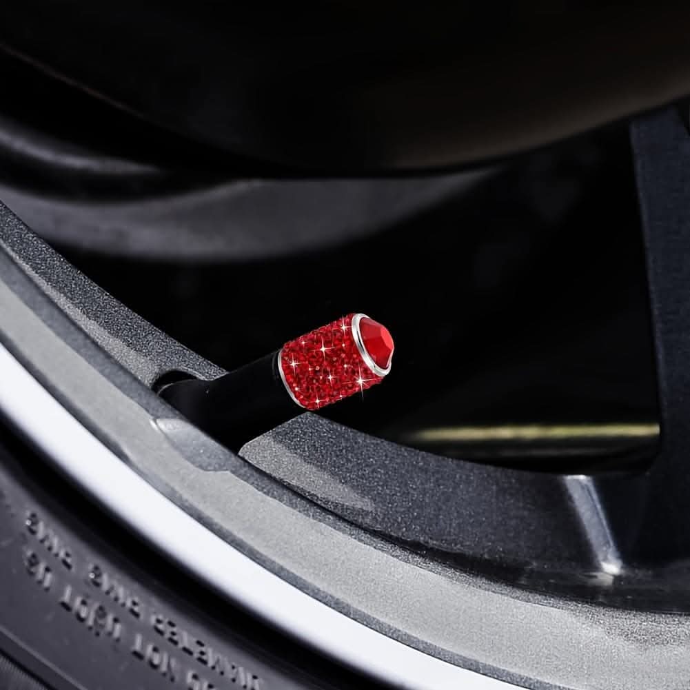 4pcs Bling Tire Valve Caps – Crystal Rhinestone Car Wheel Stem Covers