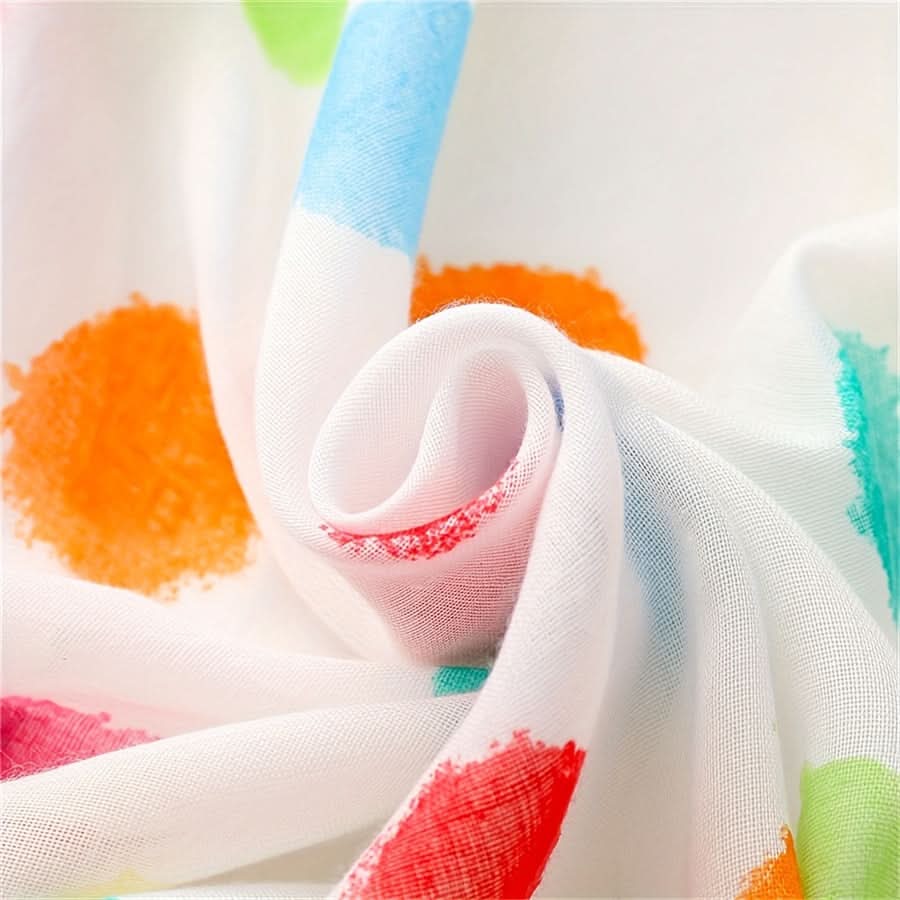 Colorful Polka Dot Women’s Scarf with Tassels