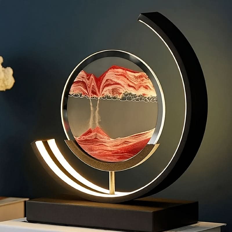 Mystical Sandscape Hourglass Table Lamp - Colorful LED Light