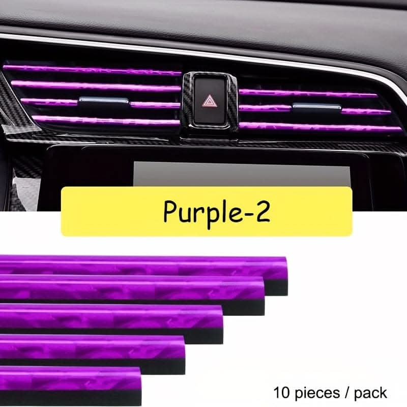 10-pcs. Car Air Vent Trim Strips – Outlet Molding for Interior Decoration