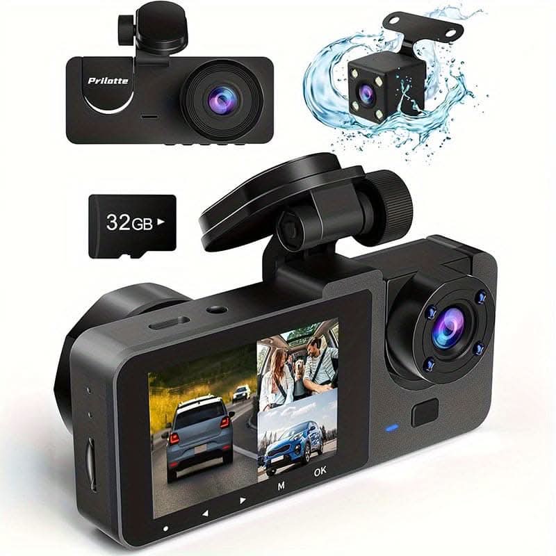 1080P  UHD Dash Cam with Front & Rear Coverage, Night Vision