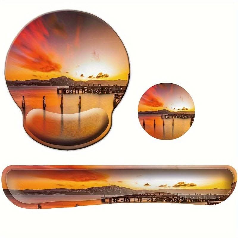 3-Piece Ergonomic Wrist Rest and Mouse Pad Set