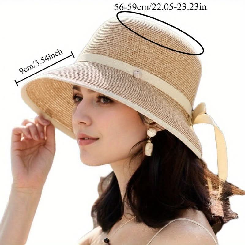 Women’s Luxury Straw Sun Hat – Close Weave, Breathable, UV Protection