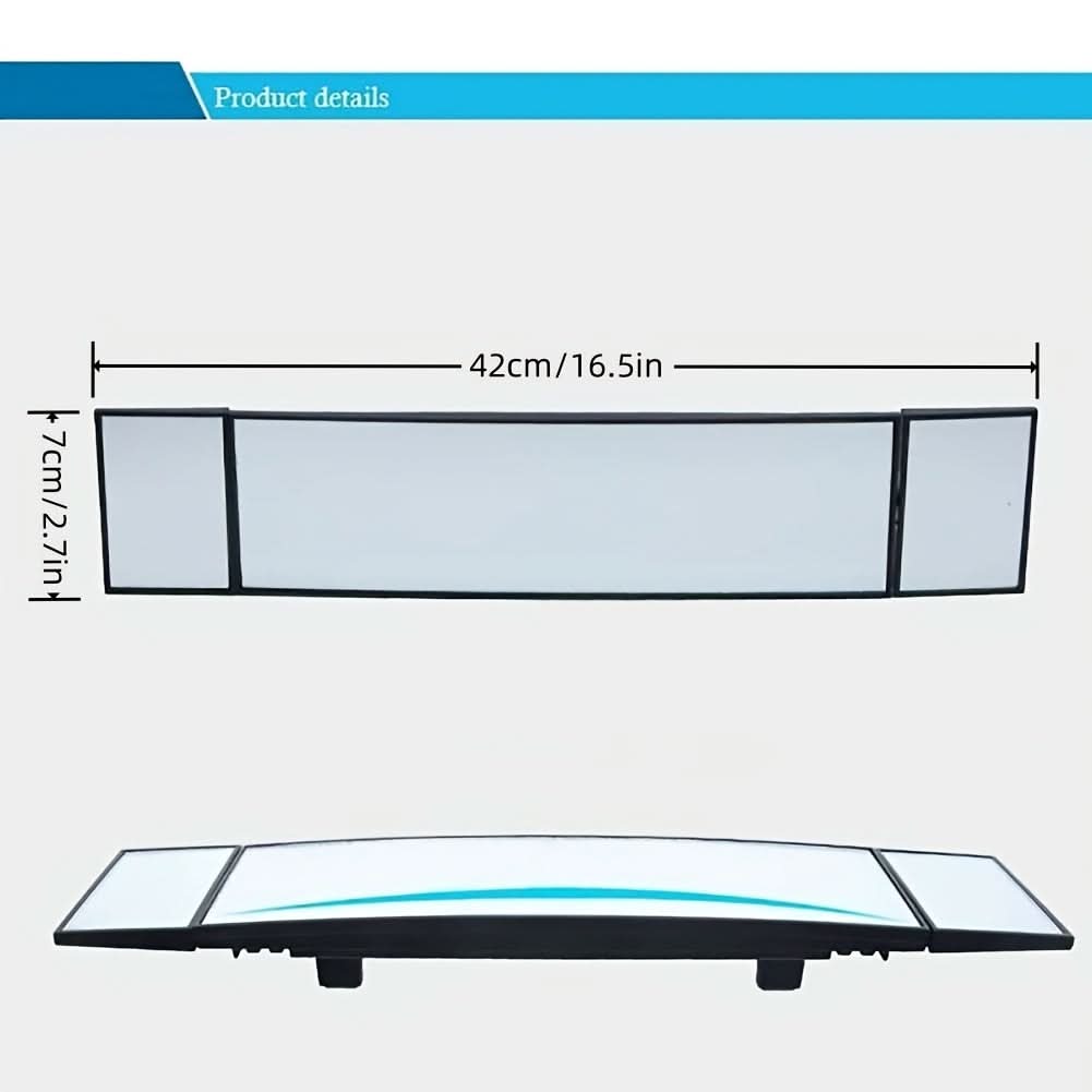 Wide-Angle Rear View Mirror – Clip-On Safety Mirror for Cars