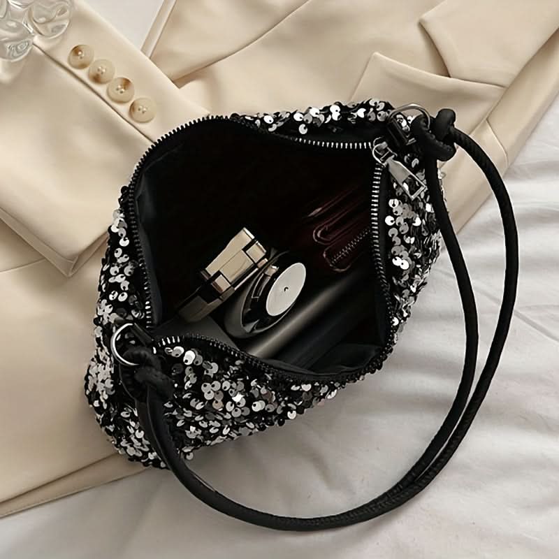Small Square Sequined Shoulder Bag for Women