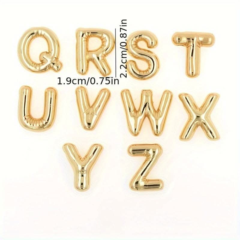 Chunky Golden Alphabet Balloon Pendant Necklace – Stainless Steel