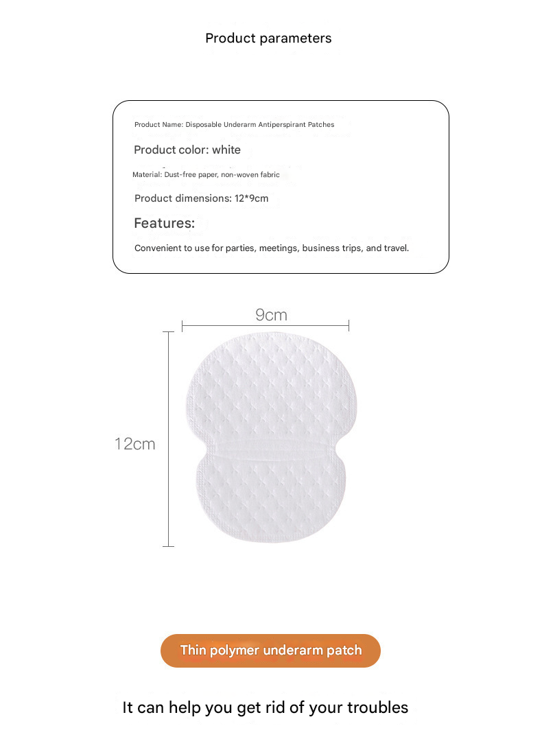 Antiperspirant Pads – Ultra-Thin Invisible Underarm Sweat Absorbent Patches for Summer Protection