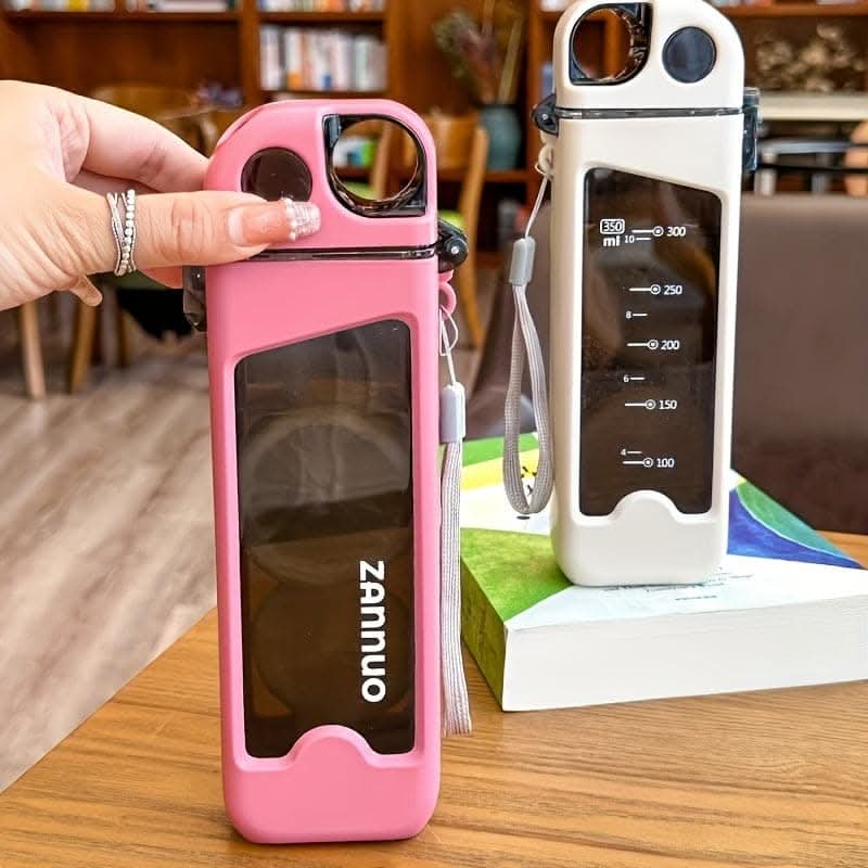 12oz Leakproof Square Water Bottle with Straw