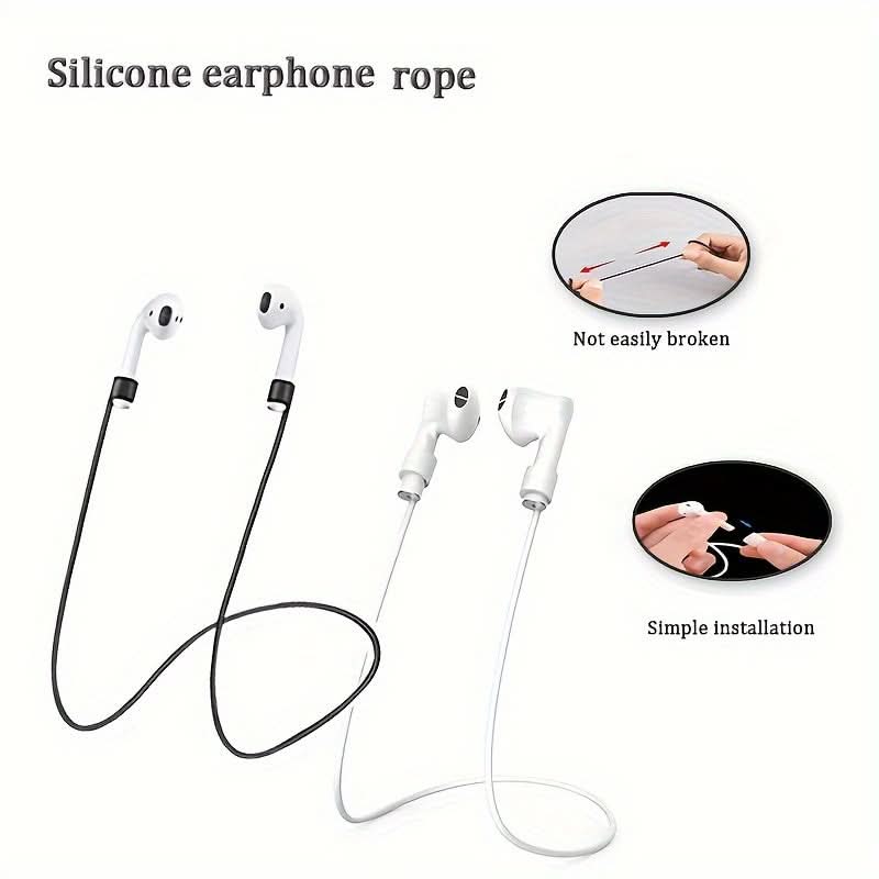 Soft Silicone Wireless Earphone Anti-Loss Straps (Pack of 2)