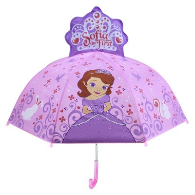 Kids Cartoon Umbrella with 3D Ears – Ultra-Light Fiberglass, Ages 2–7