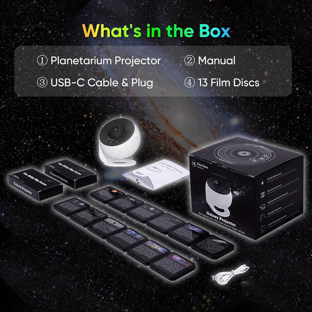 Star Projector Lamp with 13 Films & Touchpad Control