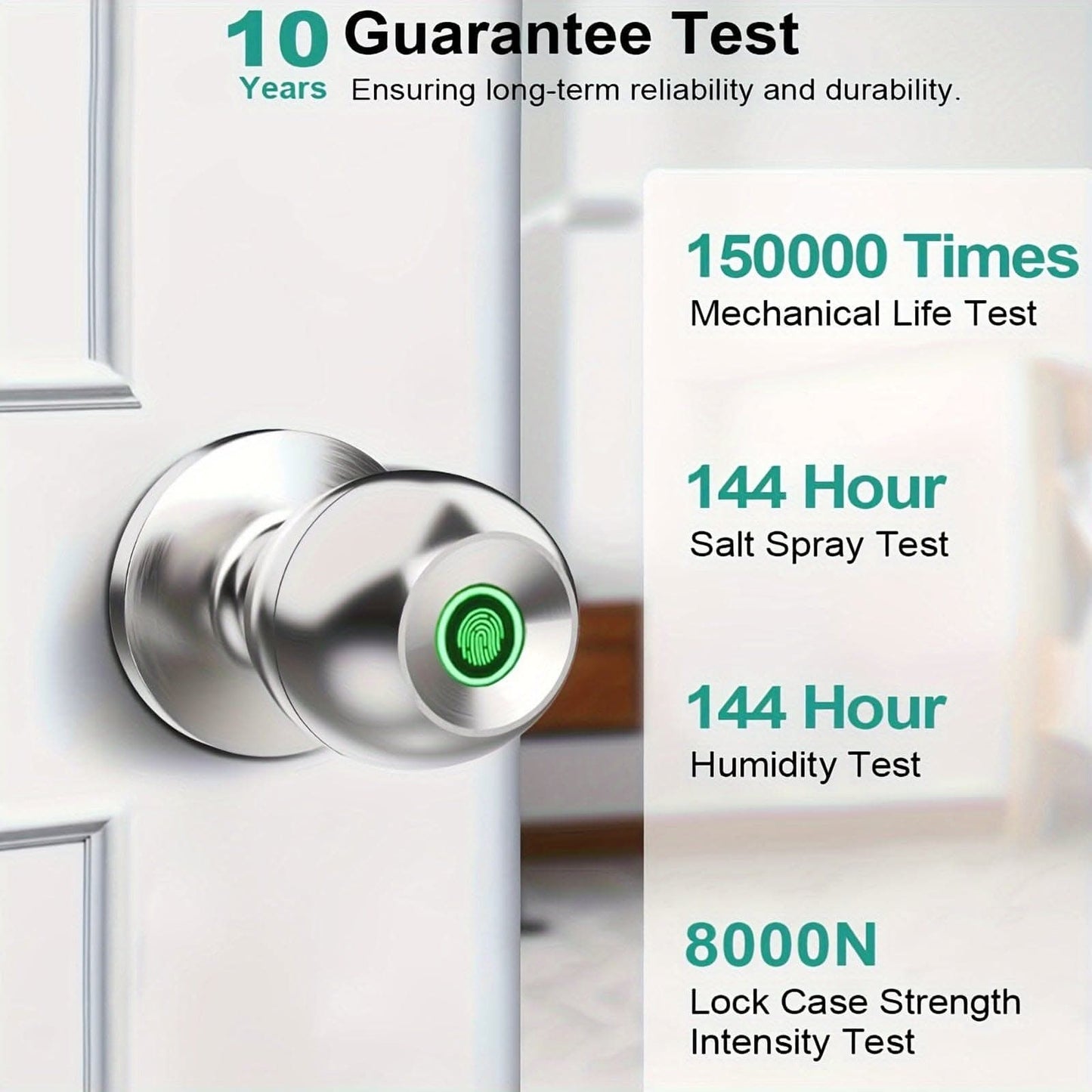 Smart Biometric Fingerprint Door Lock - App Control & Rechargeable