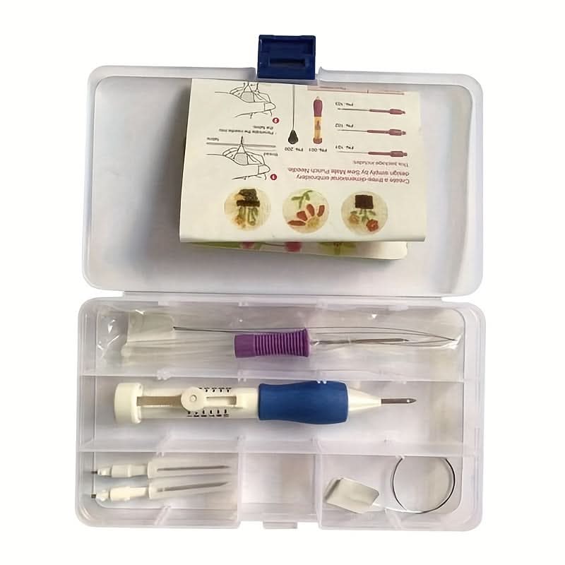 Floral Embroidery Craft Kit with Poke Needle