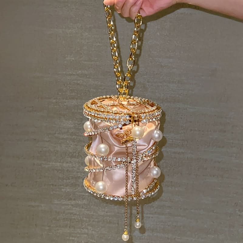 Champagne Rhinestone Evening Clutch Bag