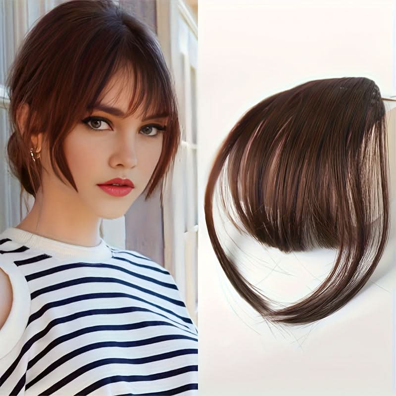 Elegant Synthetic Hair Extensions with Sideburns – Clip-In Bangs