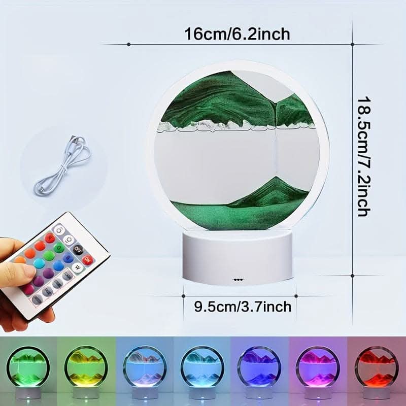 3D LED Moon Lamp with Stand – 16 Colors, Remote Control, USB Powered