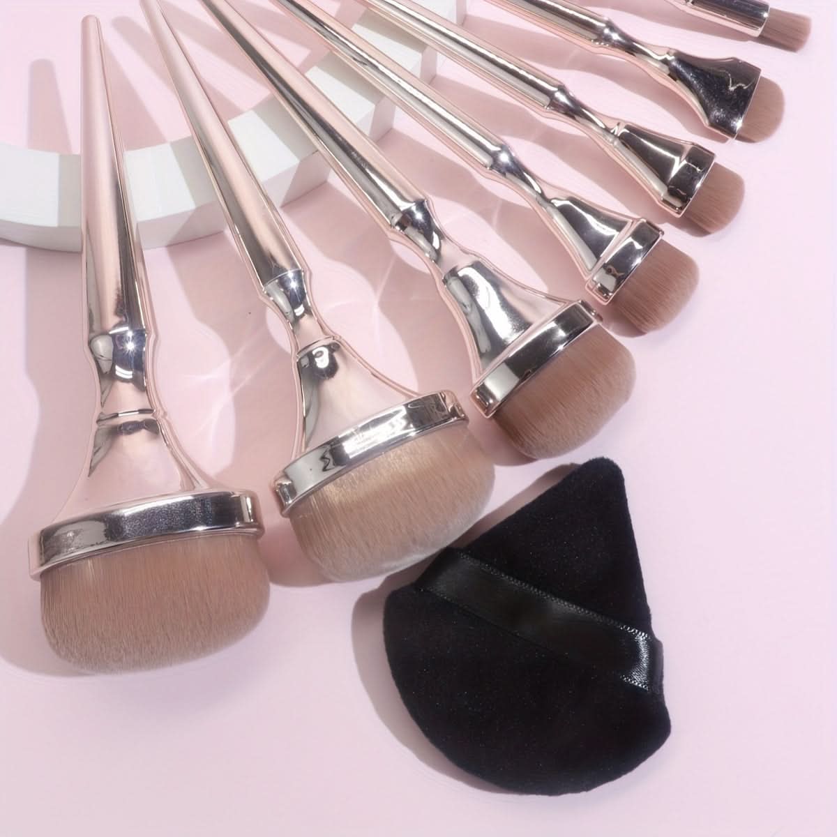 Professional Makeup Brush Set with Sponge - Complete Foundation Kit