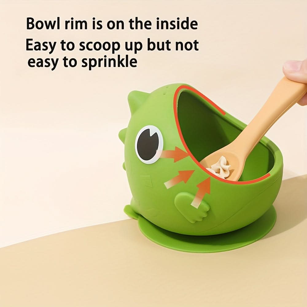 Silicone Snack Bowl with Suction Base – Spill-Proof Baby Feeding Bowl