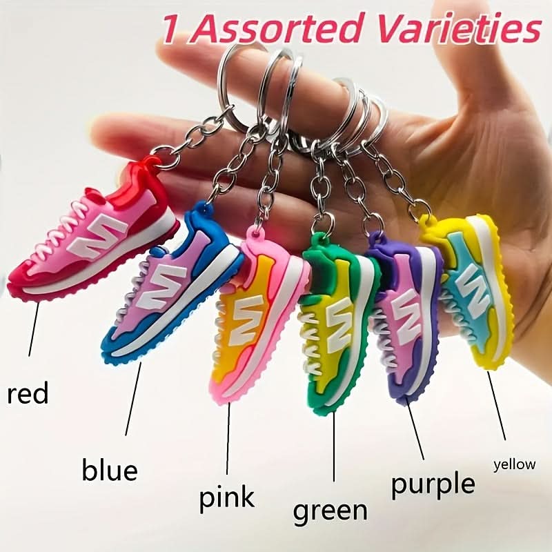 6-Pack Mini Sneaker Keychain Set – Sporty Charms