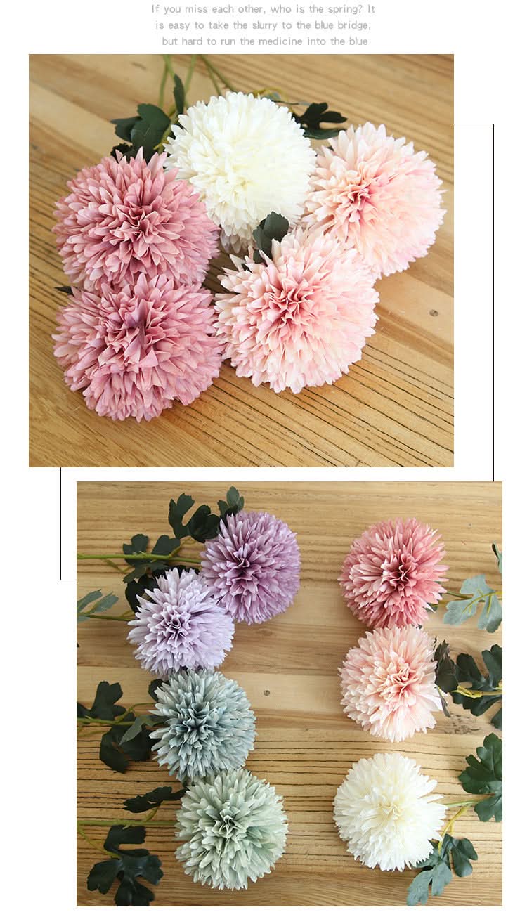 Set of 2 pcs. Dandelion Flower Ball Artificial Bouquet