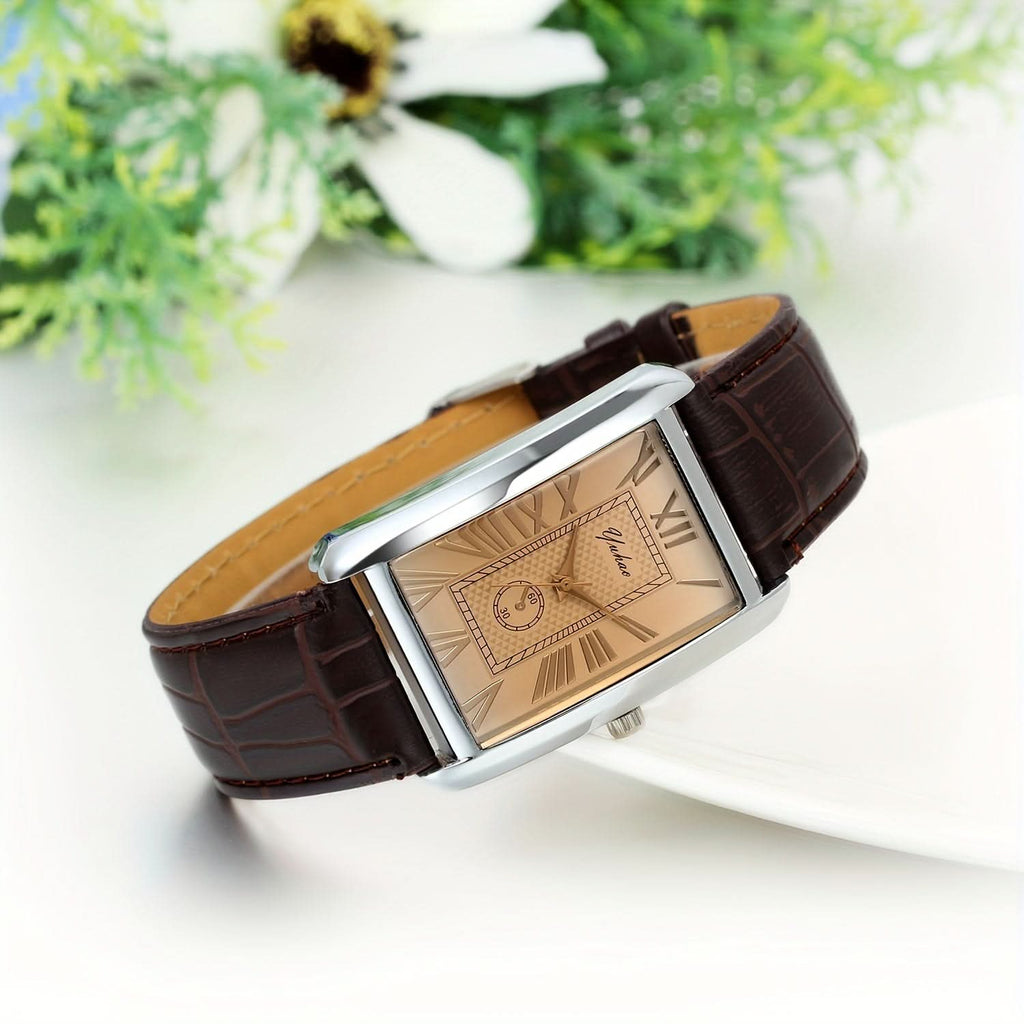Vintage Square Quartz Wrist Watch for Men