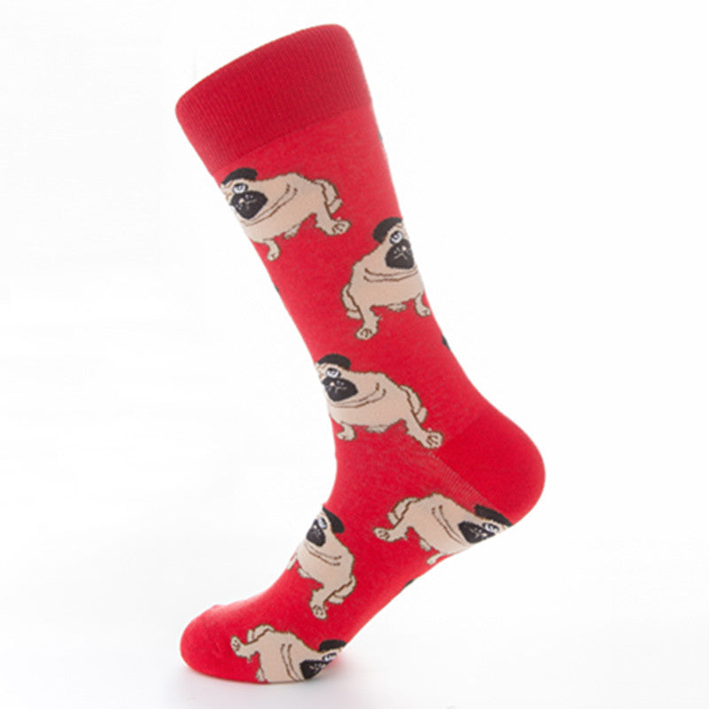 Unisex Cotton Mid-Tube Socks – Colorful Animal Print Casual Crew Socks (41–46)